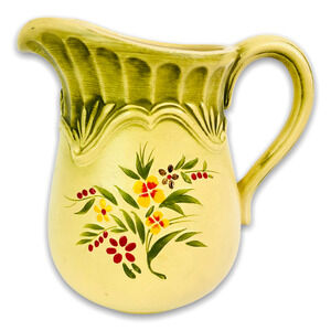 Vintage Inarco Small Pitcher Yellow Floral Japan E-4991